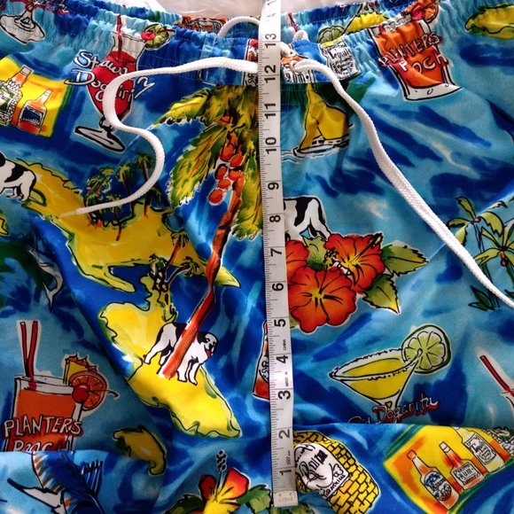 BIG DOGS Swim Trunks Men's M Multicolor Happy Hour Dog Mesh Drawstring Pockets - Picture 14 of 15
